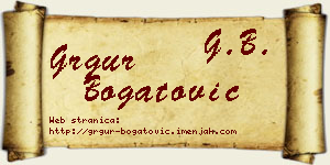 Grgur Bogatović vizit kartica